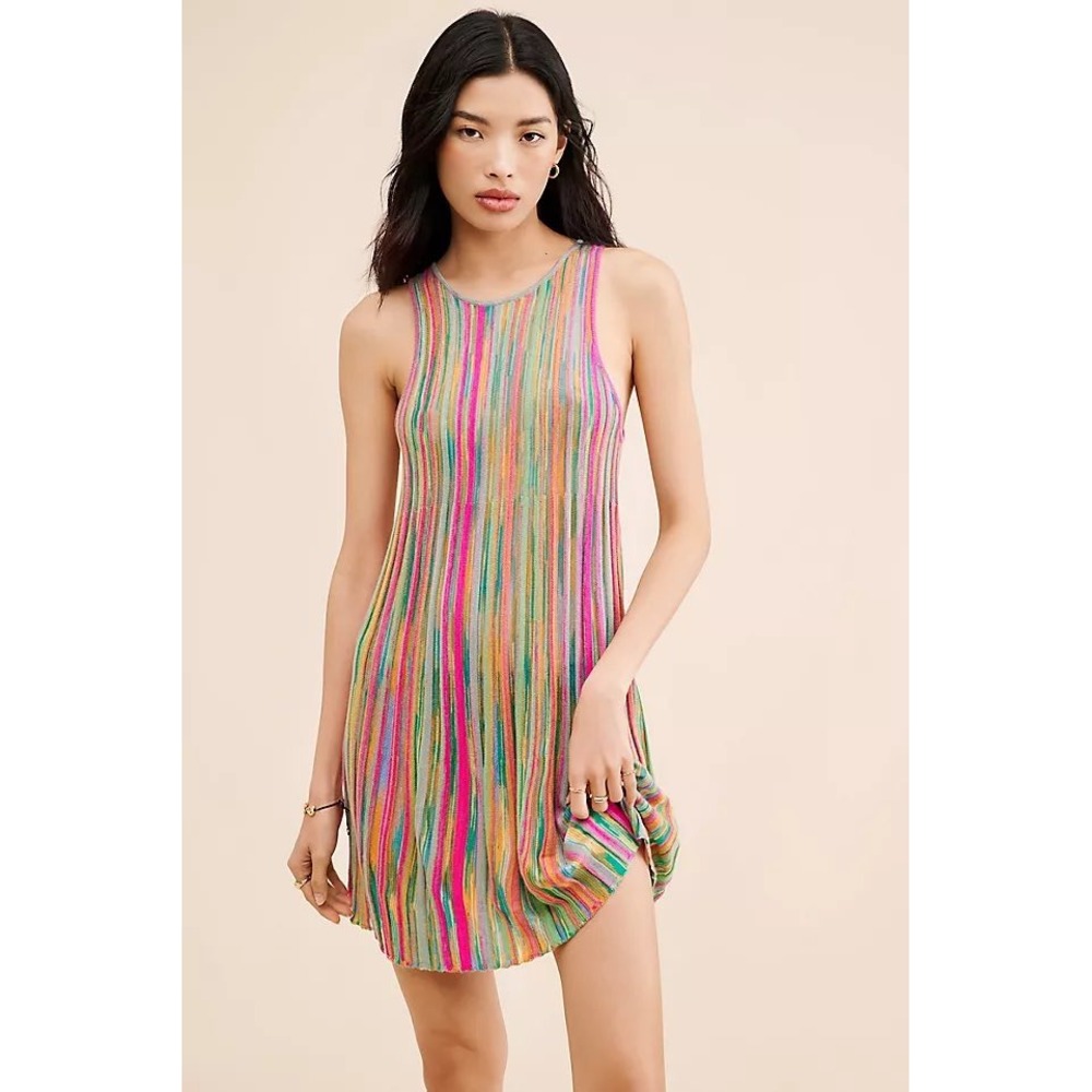 Anthropologie‎ Mini Dress Small Eclectic Festival Playful Vibrant Daily Practice